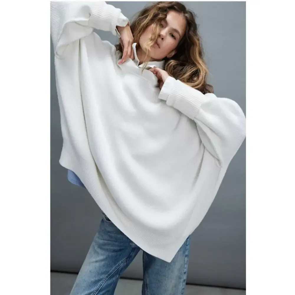 Free people white Ribbed Easy Street Sweater tunic